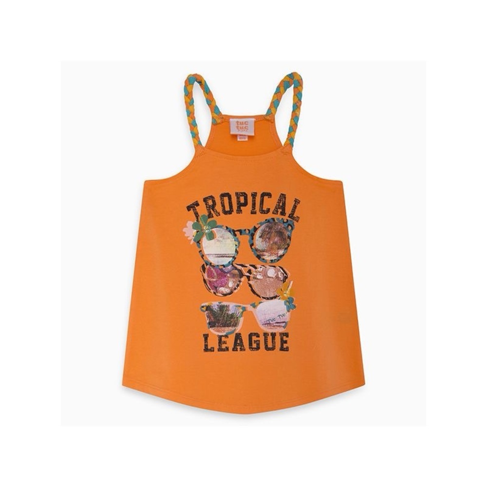 Vibrant Orange Athletic Tank Top with Sporty Graphics